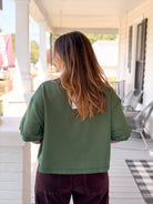 Rose & Lee Co Rayna Top, Sage Dust short sleeve