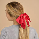Red Bow Rhinestone Scrunchie