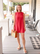 Rose & Lee Co Cora Linen Dress, Red by Marine Layer Work Dress