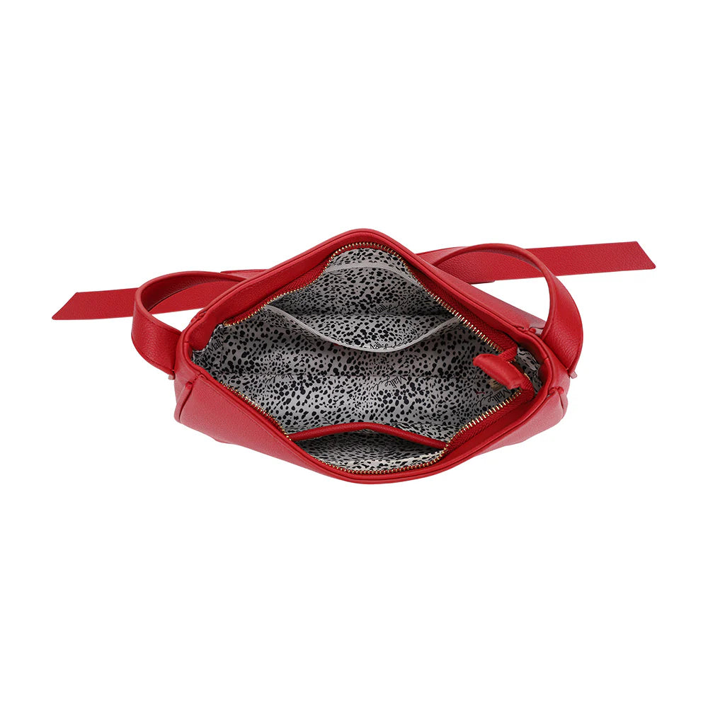 red shoulder bag with bow