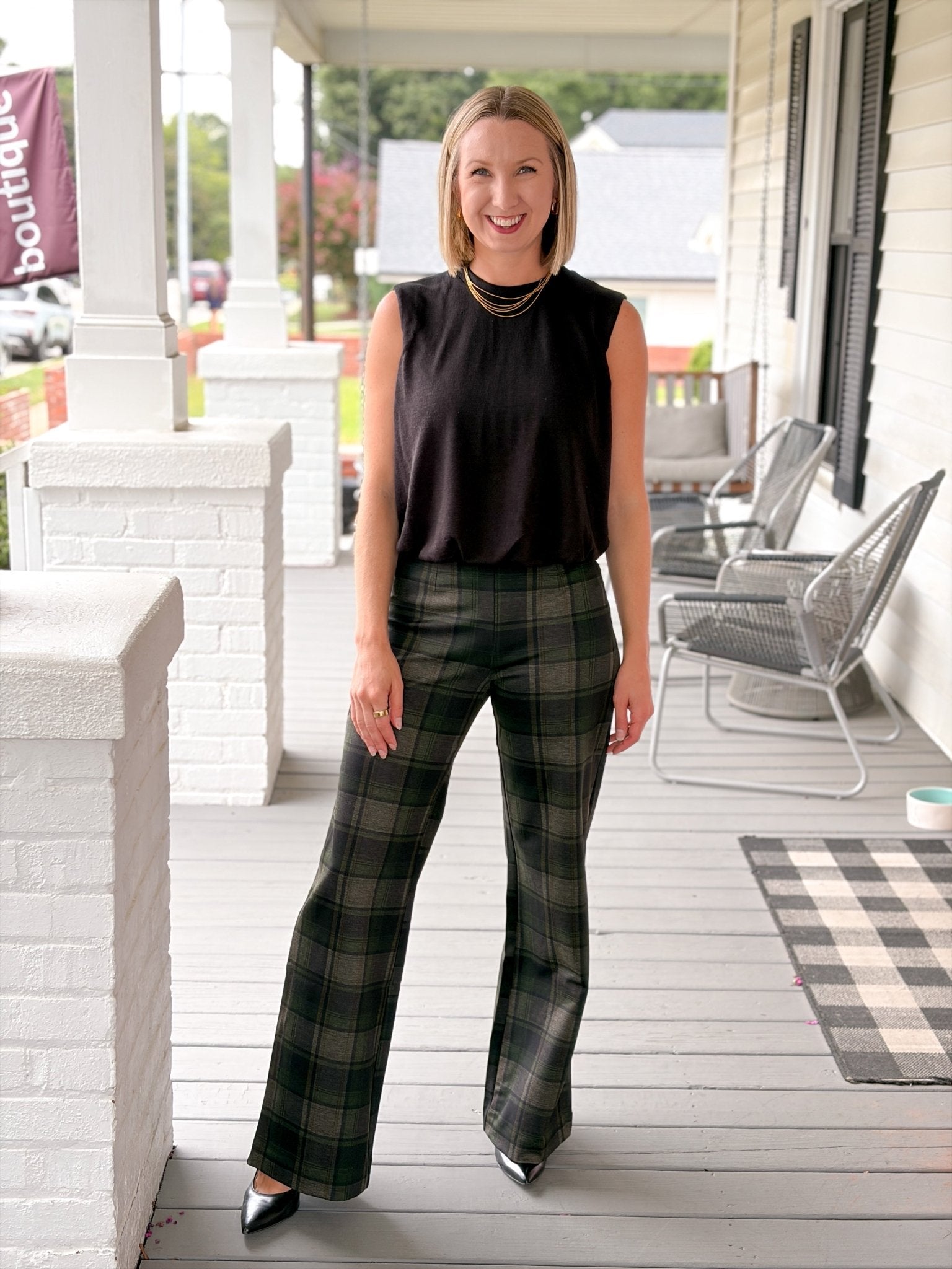 Rose & Lee Co Relay Pants, Kalamata Plaid by Sanctuary Pants