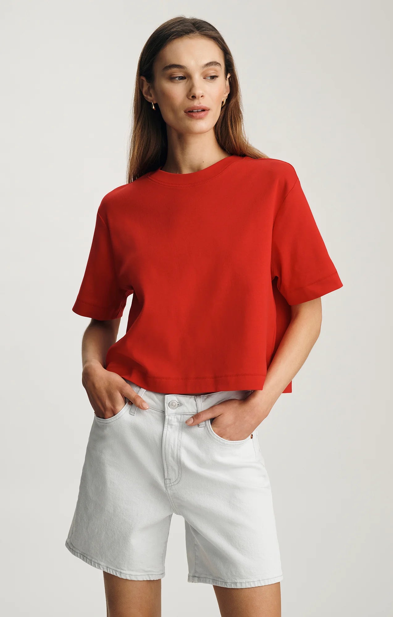 Rose & Lee Co Riley Top, Red by Mavi Jeans short sleeve