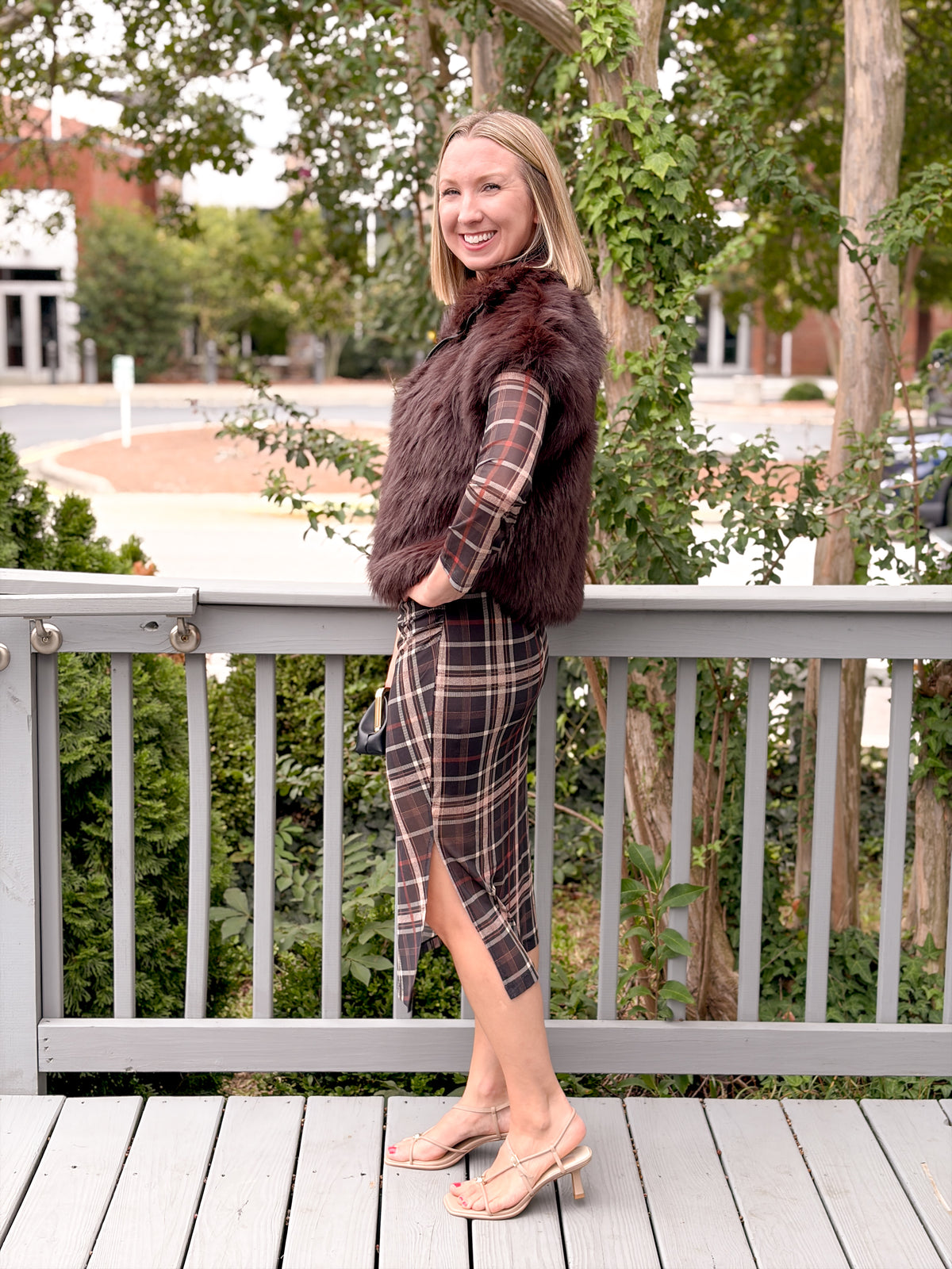 Rose & Lee Co Autumn Dress, Cinder Plaid by Sanctuary Work Dress