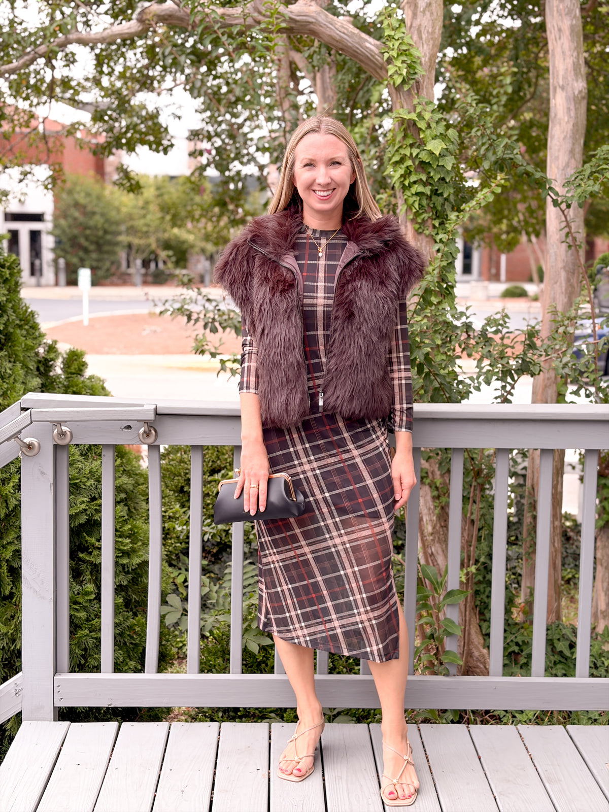 Rose & Lee Co Rosa Fur Vest, Espresso Martini by Sanctuary Jackets