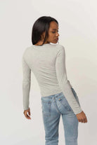 Grey Long Sleeve Asymmetrical Top