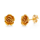 Gold Rose Stud Earrings