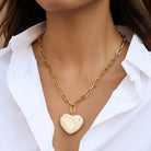 Rose & Lee Co Rouelle Heart Chain Necklace, 18k Gold Necklaces