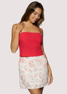 Red Square Neckline Tank Top