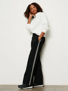 Black Wide Leg Track Pants