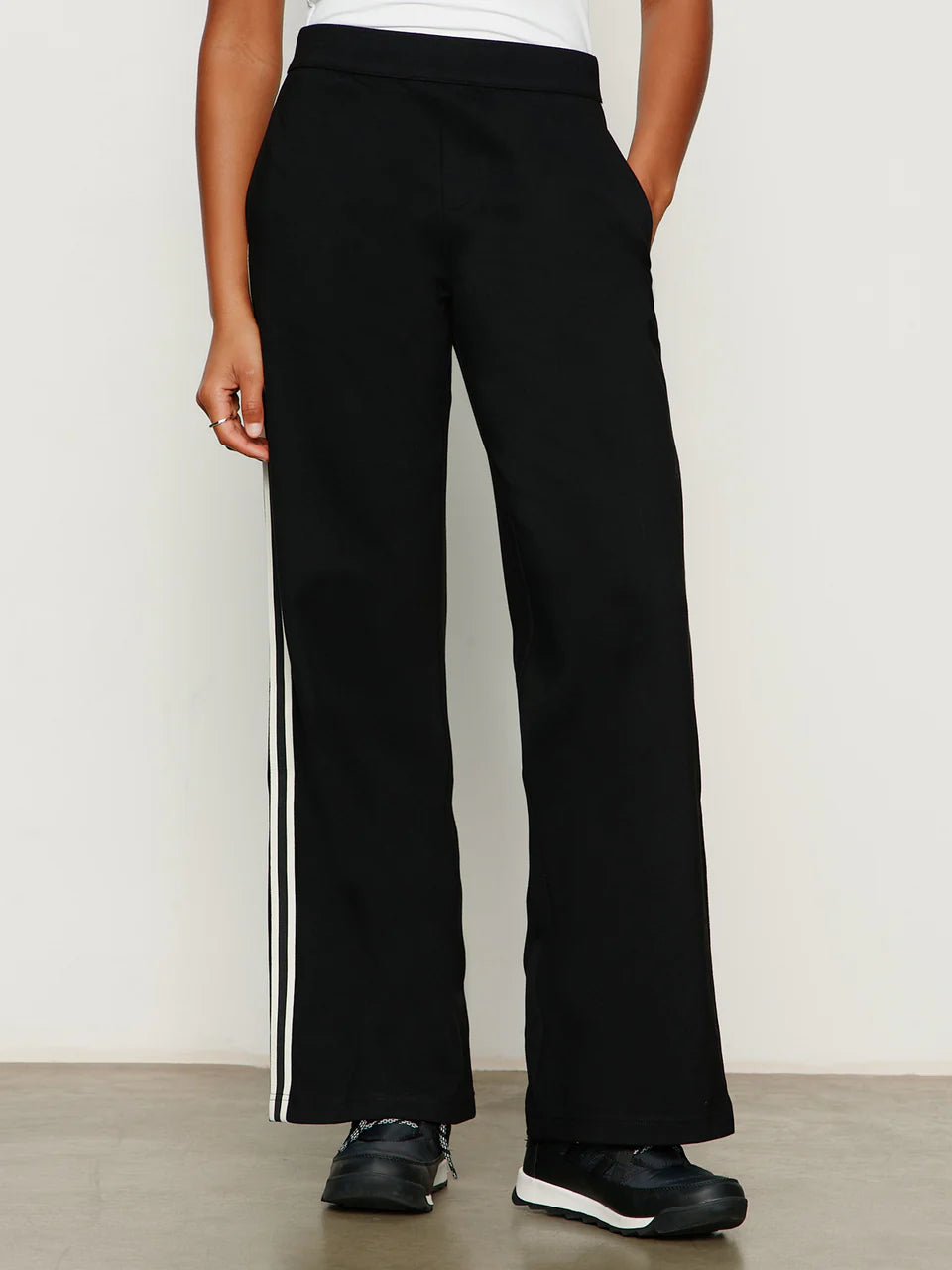 Black Wide Leg Track Pants