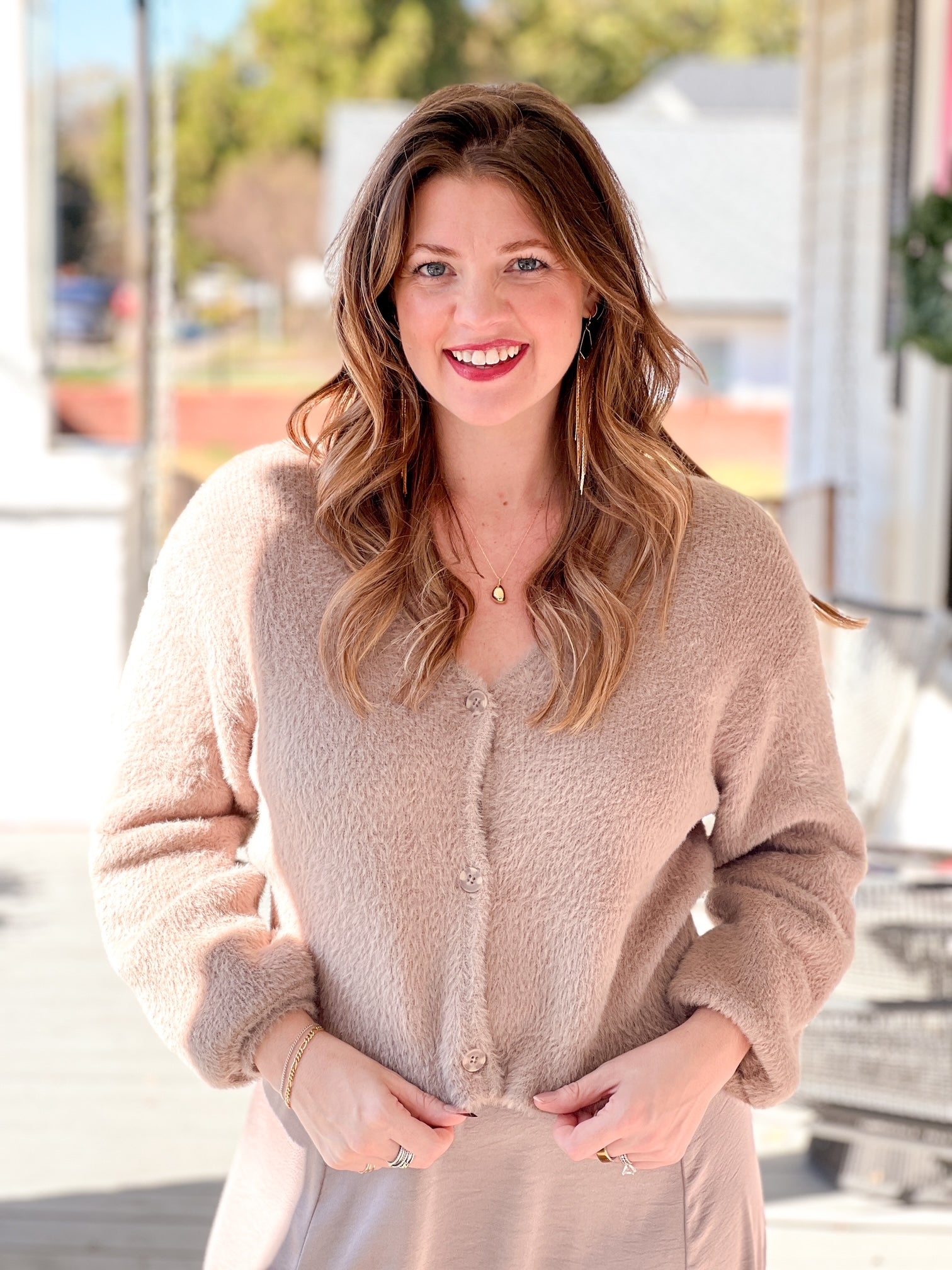 Lightweight & Fuzzy Neutral Cardigan