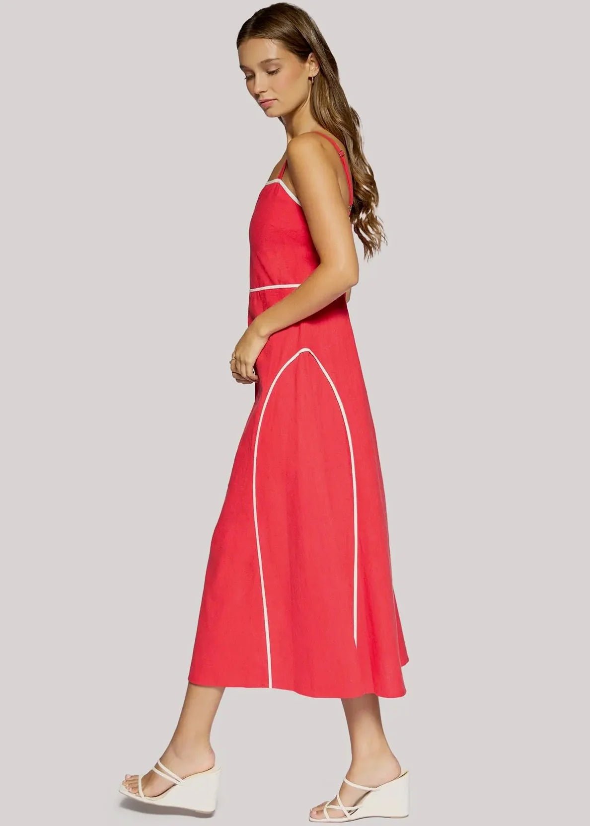 Rose & Lee Co Saffron Muse Dress, Red Casual Dresses
