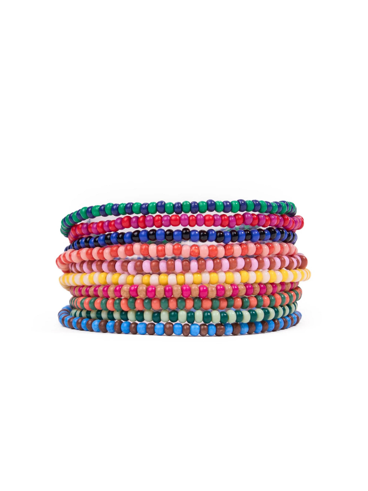 Rose & Lee Co Sage Beaded 10 Strand Bracelets, Multi Bracelets
