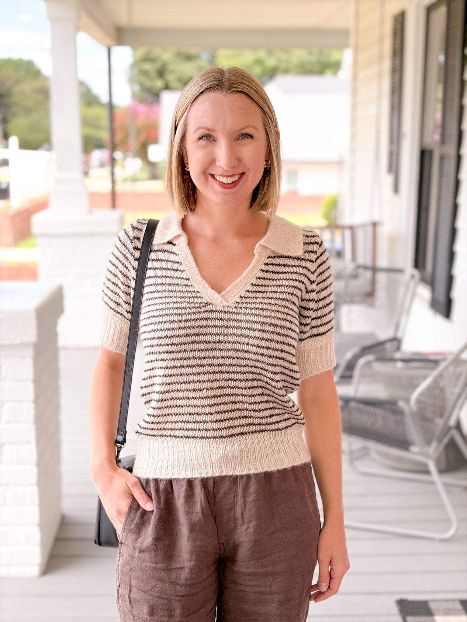 Rose & Lee Co Siera Top, Natural short sleeve