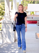Rose & Lee Co Sandra Top, Black Work Tops
