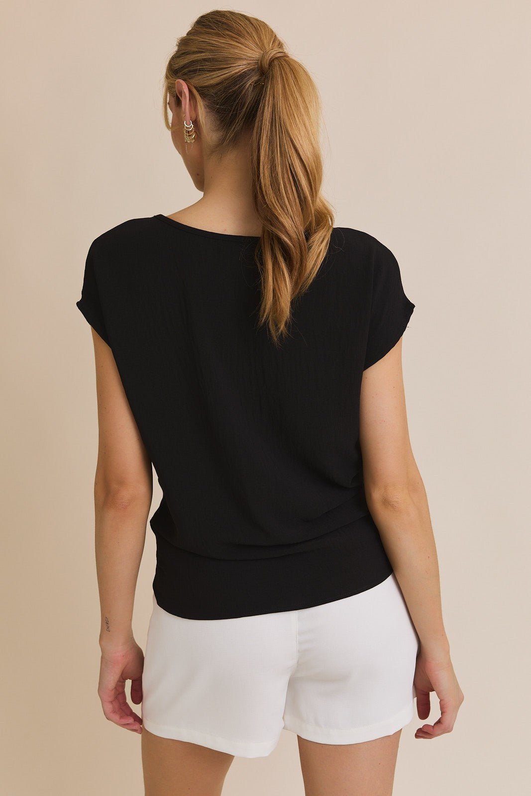 Rose & Lee Co Sandra Top, Black Work Tops