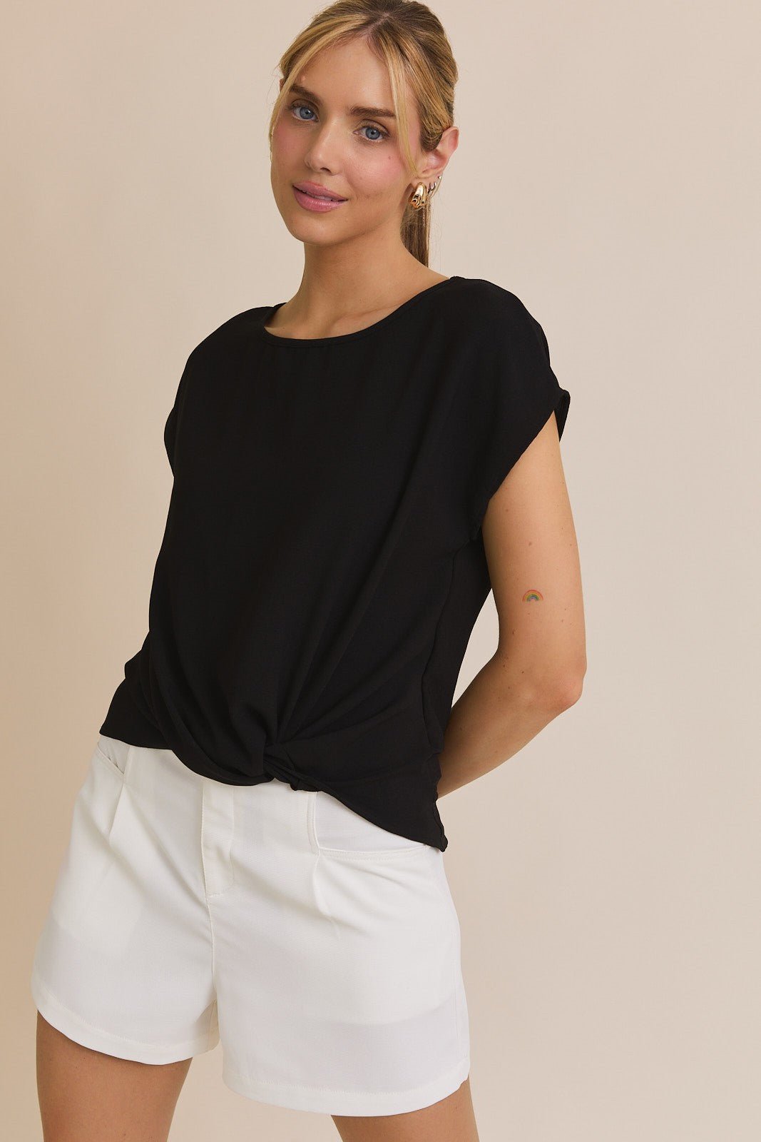 Rose & Lee Co Sandra Top, Black Work Tops