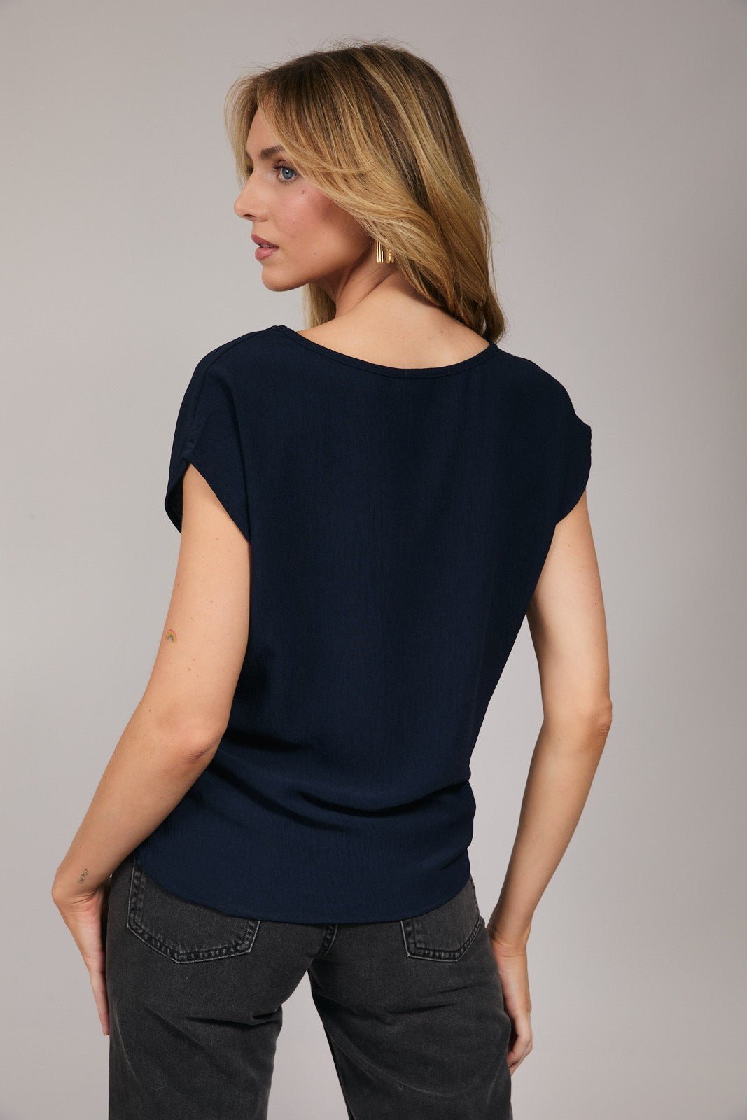 Rose & Lee Co Sandra Top, Navy Work Tops