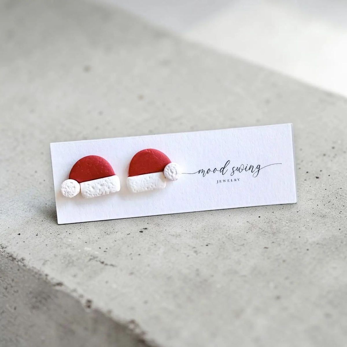 Rose & Lee Co Stud Earrings, Santa Hat Earrings
