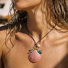 Rose & Lee Co Sassari Shell Charm Necklace, 18k Gold Necklaces