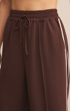 Burgundy Wide Leg Track Pants