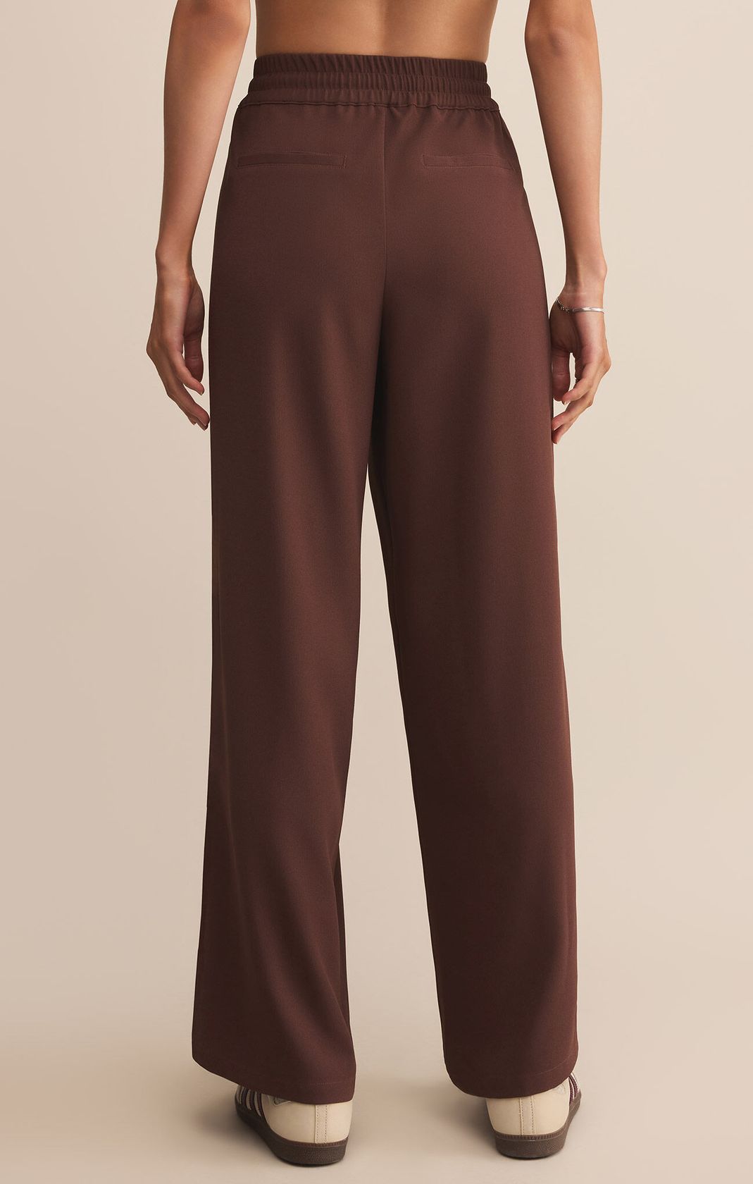 Burgundy Wide Leg Track Pants