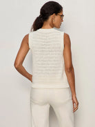 Ivory Pointelle Button Front Tank