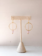 Rose & Lee Co Refined Glass Drop Earrings, Pink/Gold Earrings