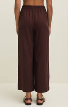 brown wide leg linen pants