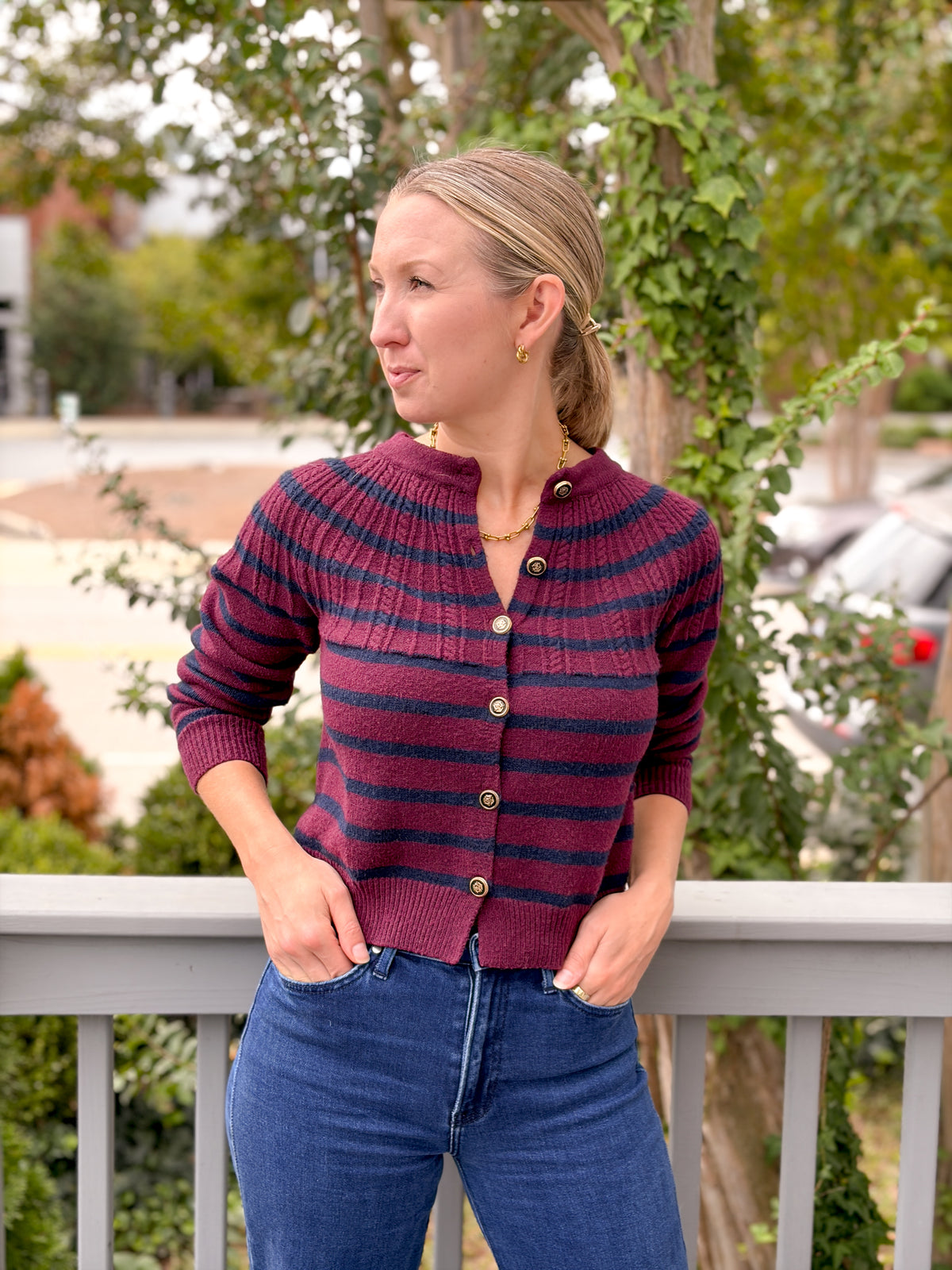Rose & Lee Co Selene Cardigan, Merlot Cardigan