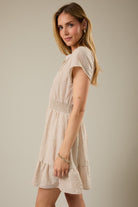 Rose & Lee Co Serenity Dress, Taupe/White Stripe Casual Dresses