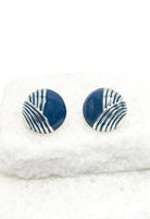 Rose & Lee Co Serenity Wave Earrings, Silver & Cobalt Blue Earrings