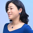 Rose & Lee Co Serenity Wave Earrings, Silver & Cobalt Blue Earrings