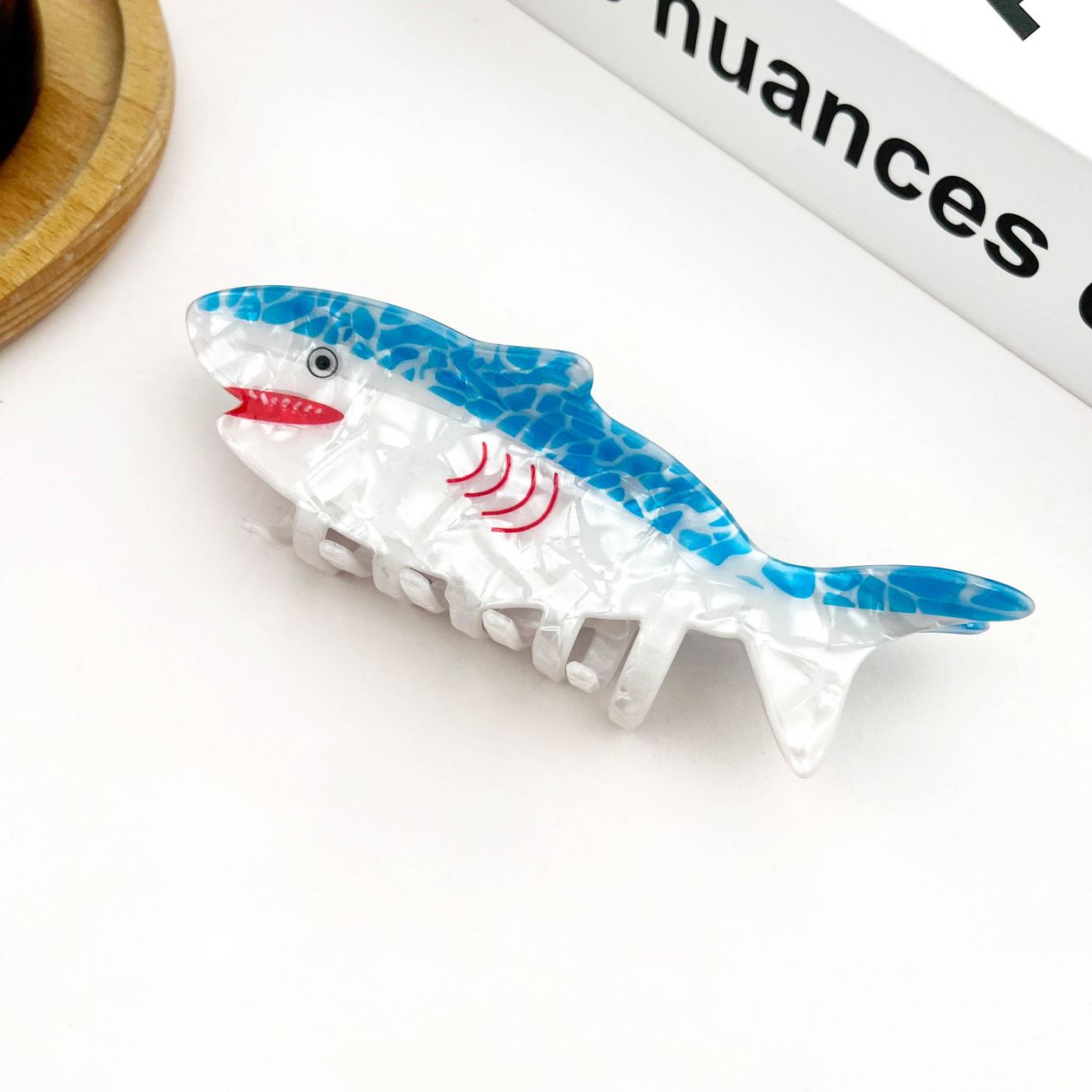 Blue Shark Hair Claw Clip