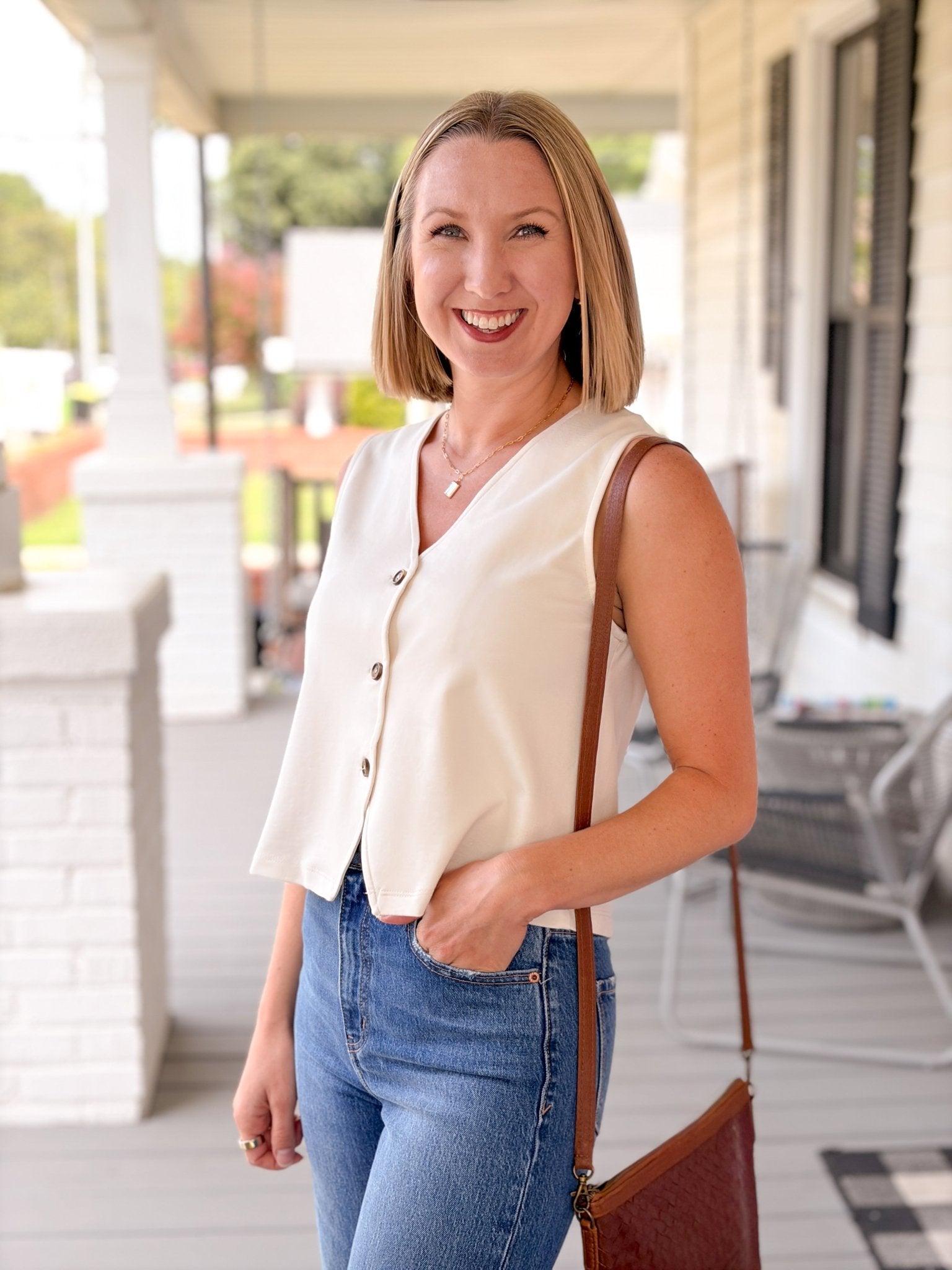 Rose & Lee Co Sharon Tank, Cream Tanks
