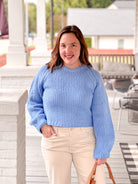 Midweight Long Sleeve Blue Sweater