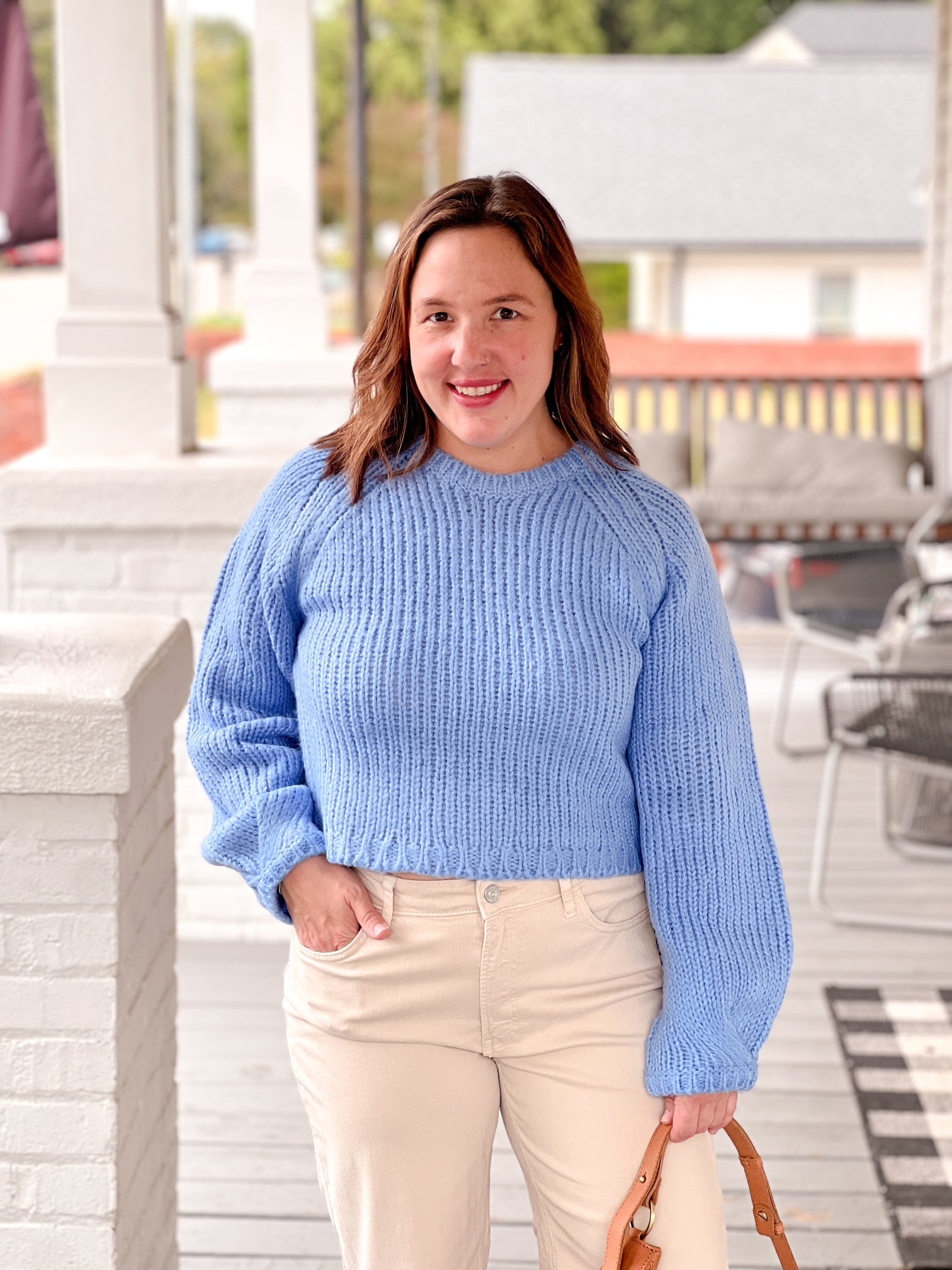 Midweight Long Sleeve Blue Sweater
