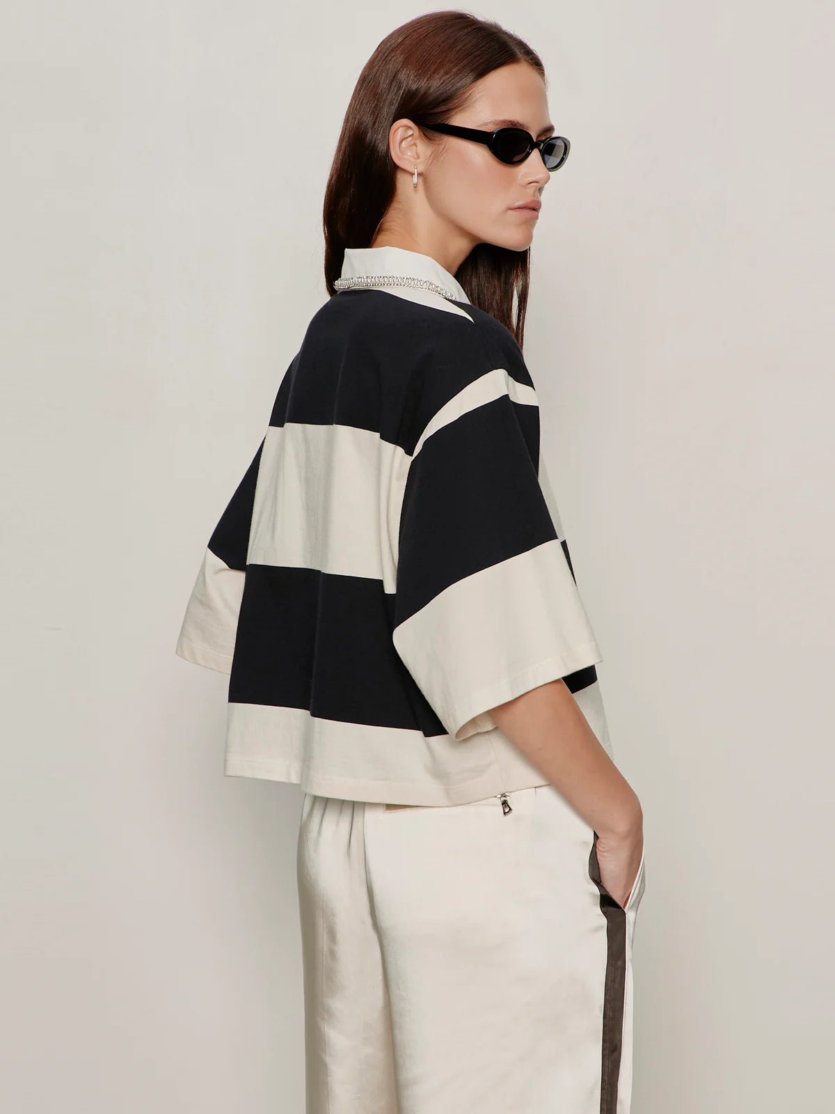 Rose & Lee Co Sheila Top, Collagen/Black Stripe by Sanctuary short sleeve