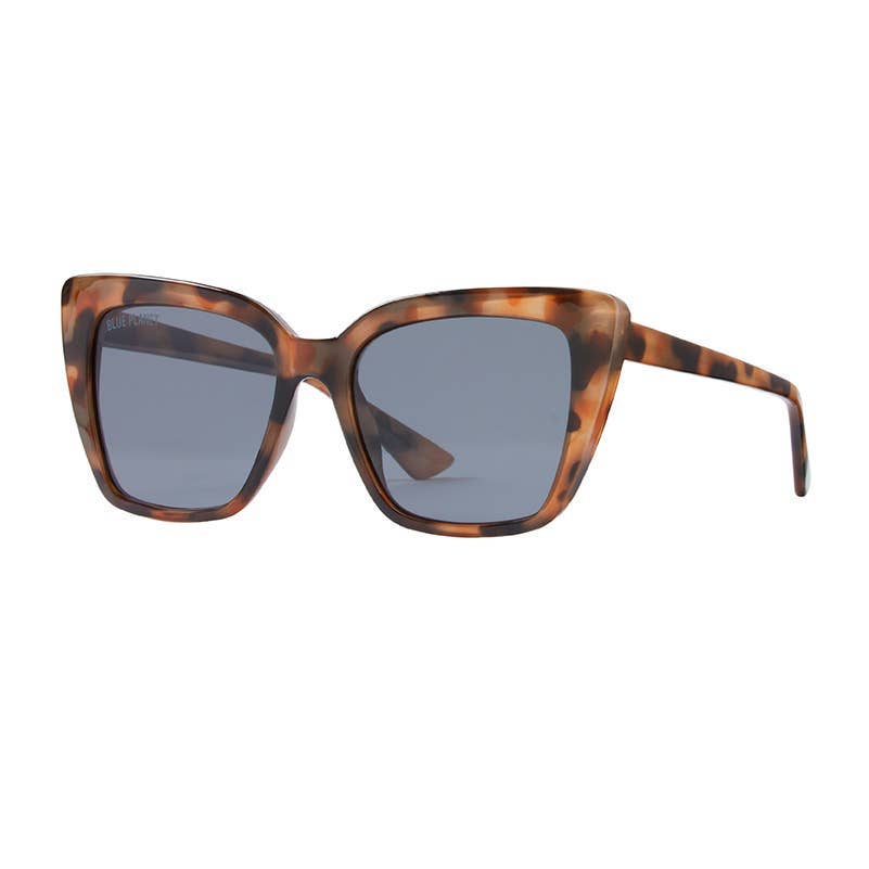 Milky Brown Tortoise + Smoke Polarized Lens Cat Eye Sunglasses
