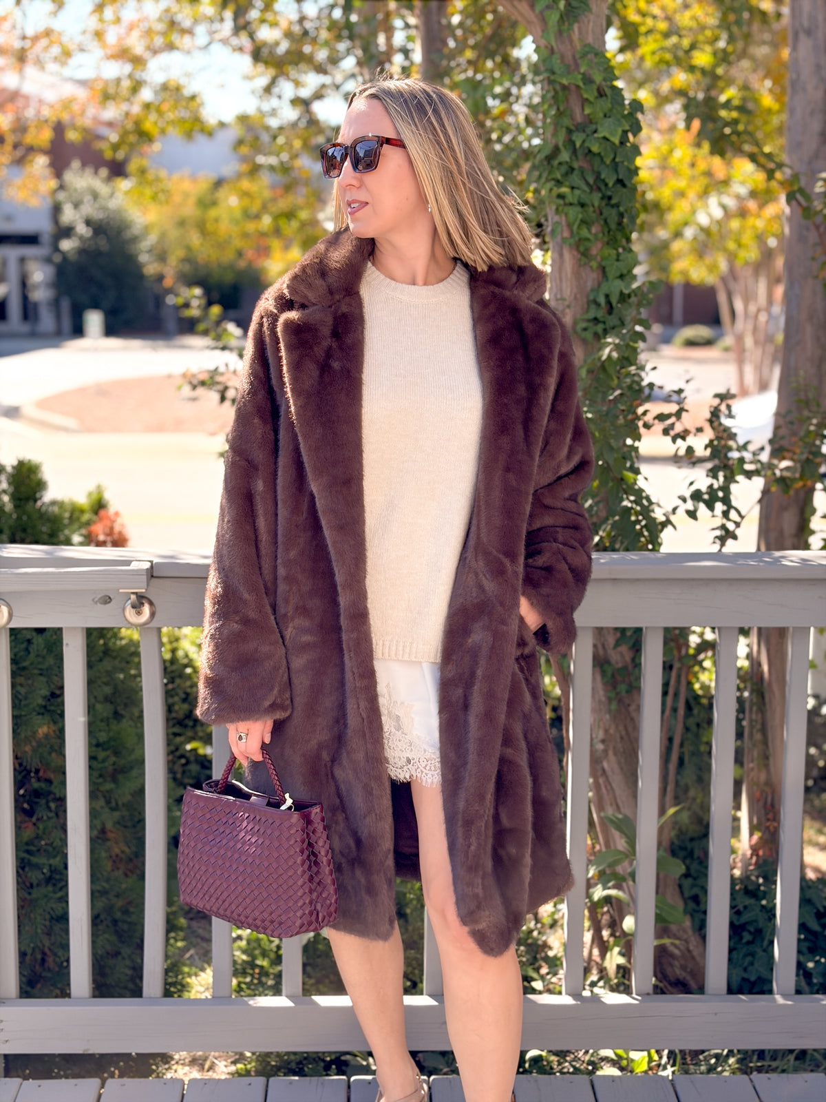 Rose & Lee Co Shyloh Fur Coat, Oak Jackets