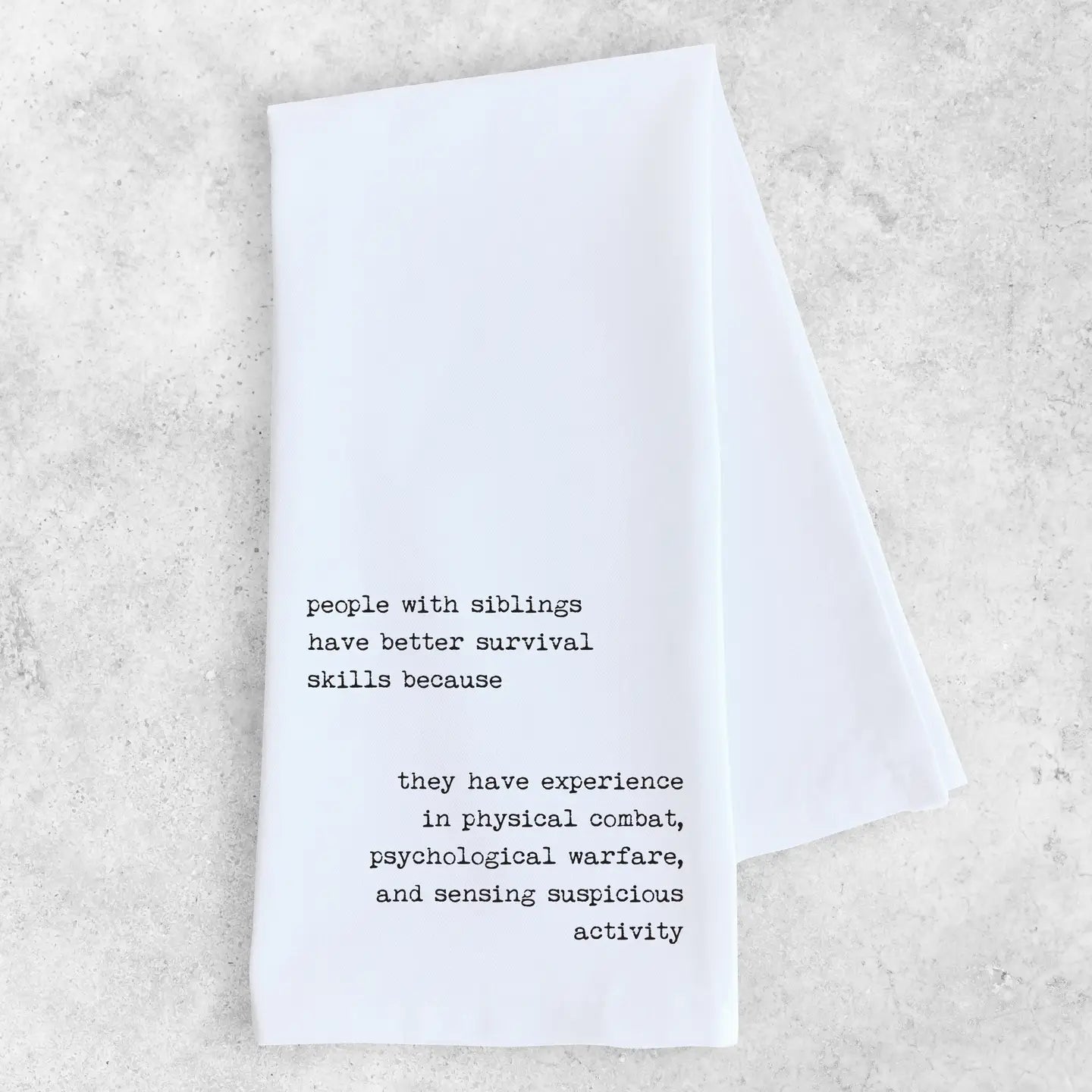 Sibling Survival Skills Tea Towel