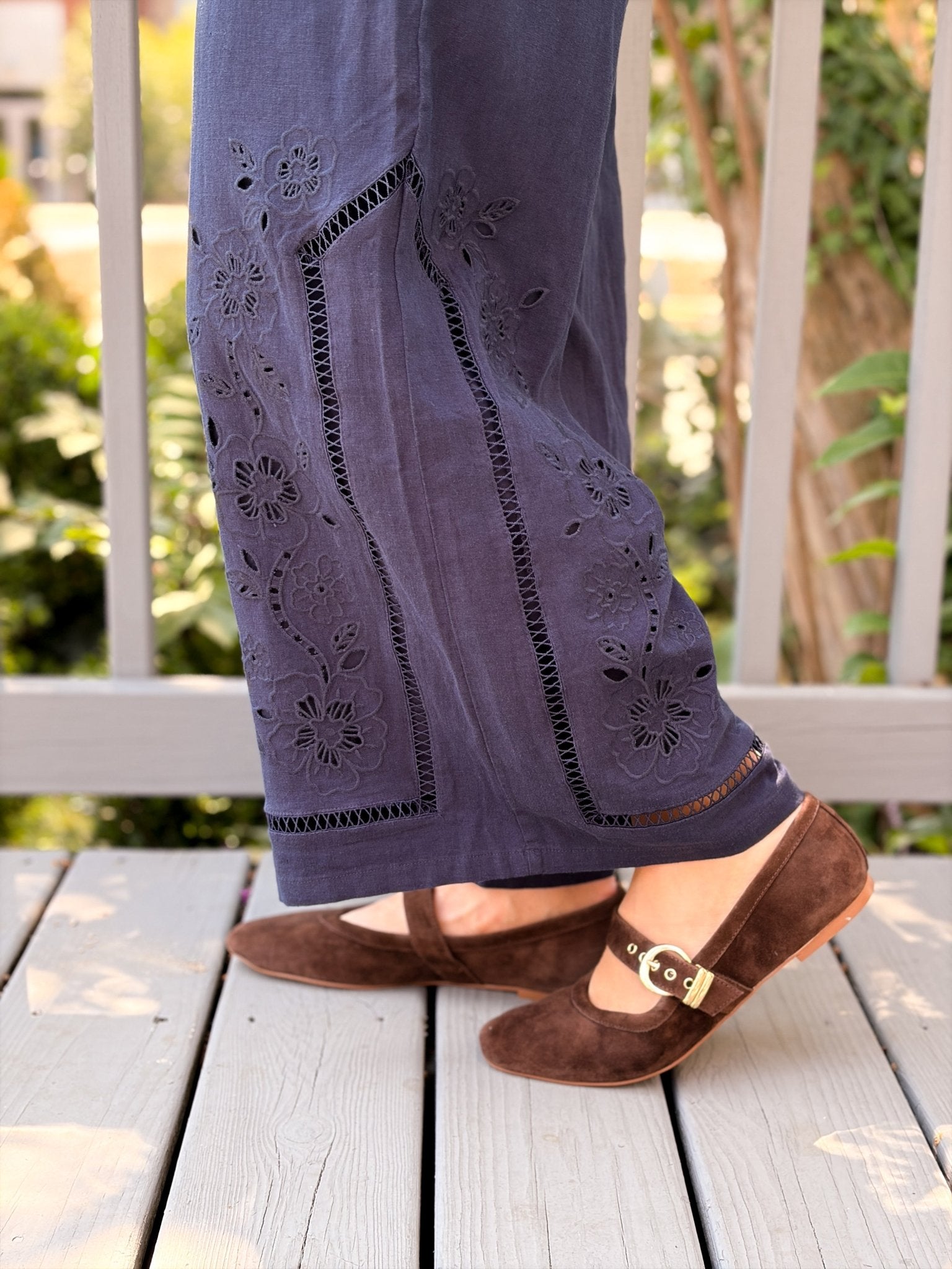 Rose & Lee Co Sid Embroidered Pants, Eclipse by Z Supply Pants