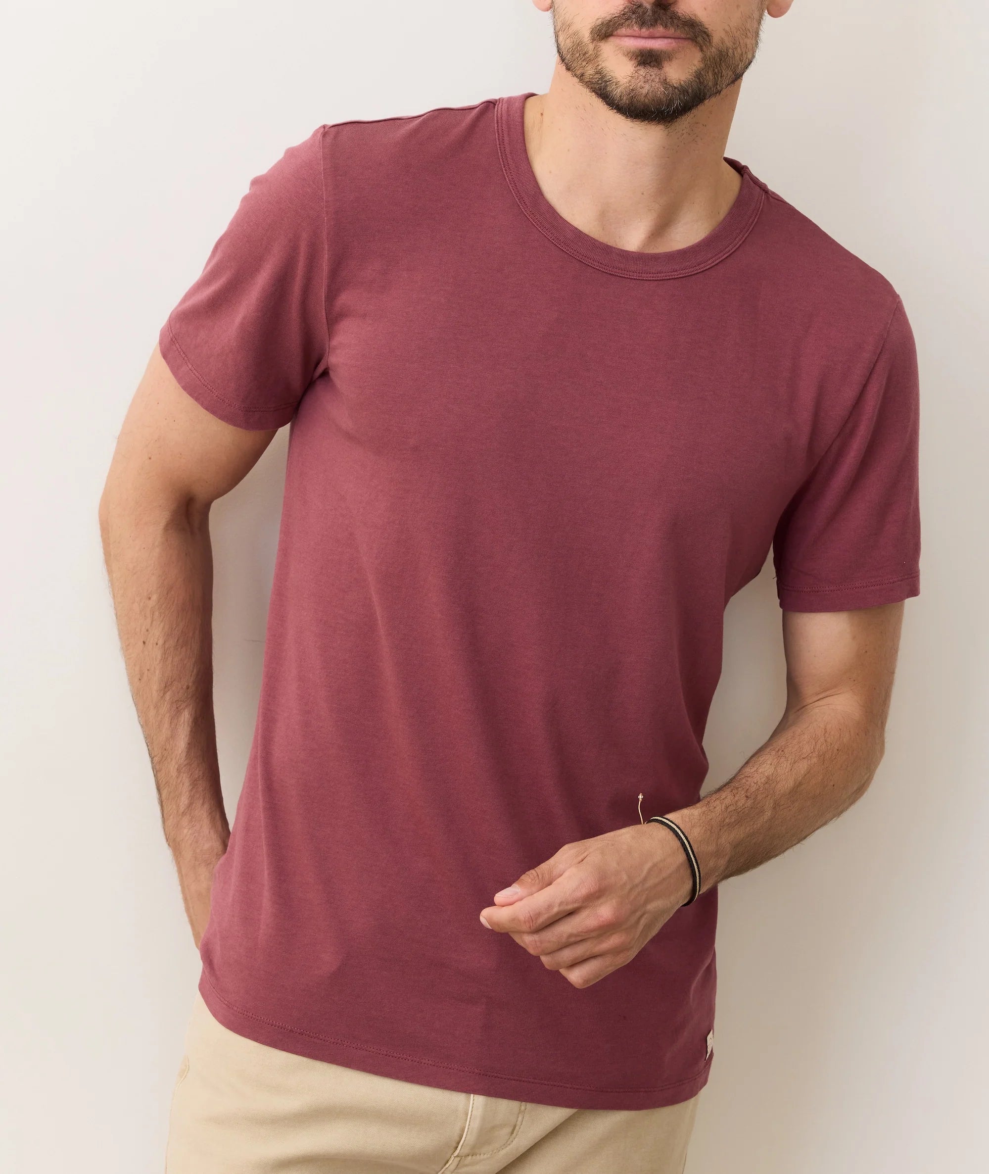 Mens Burgundy Short Sleeve Tee 