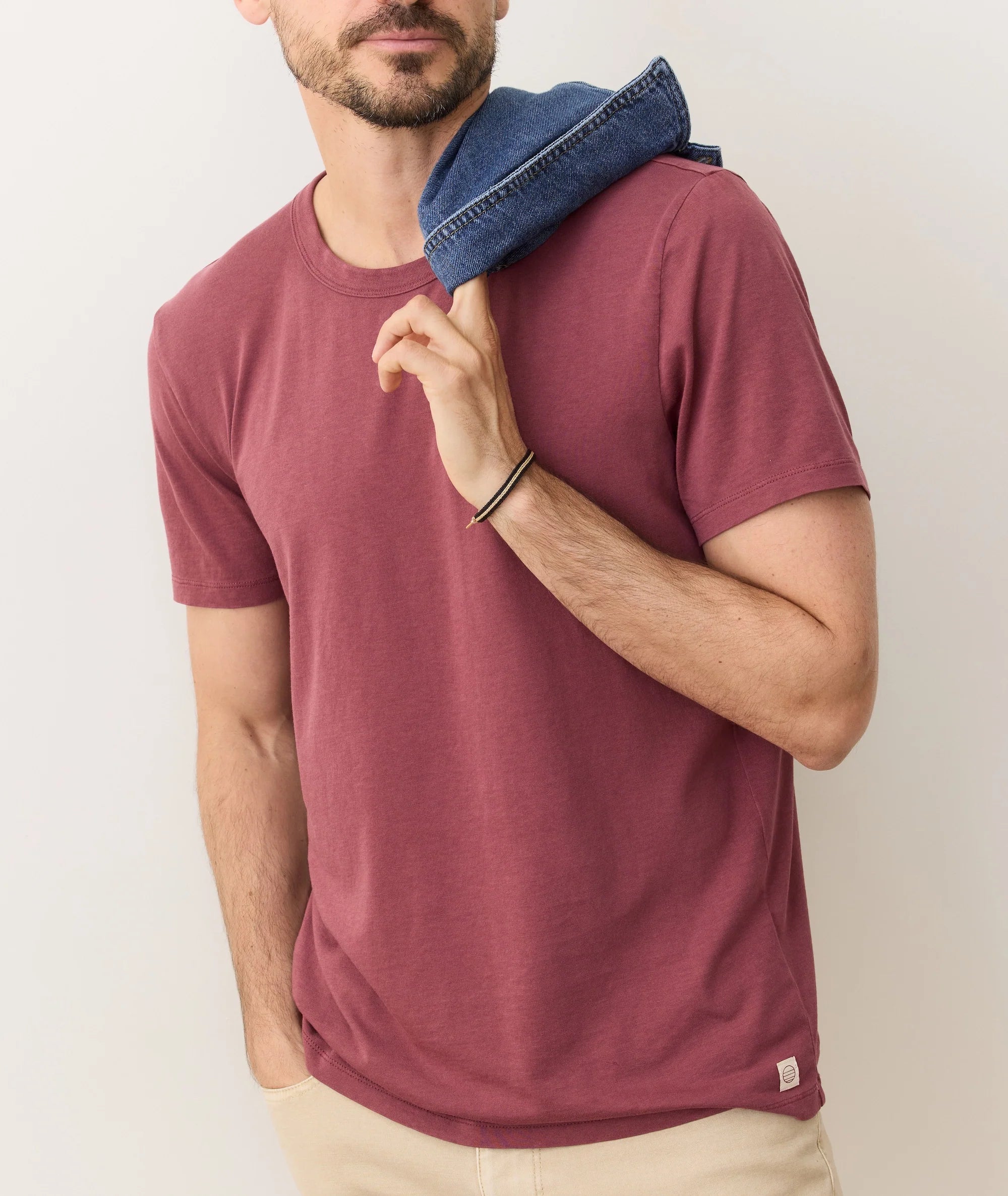 Mens Burgundy Short Sleeve Tee 