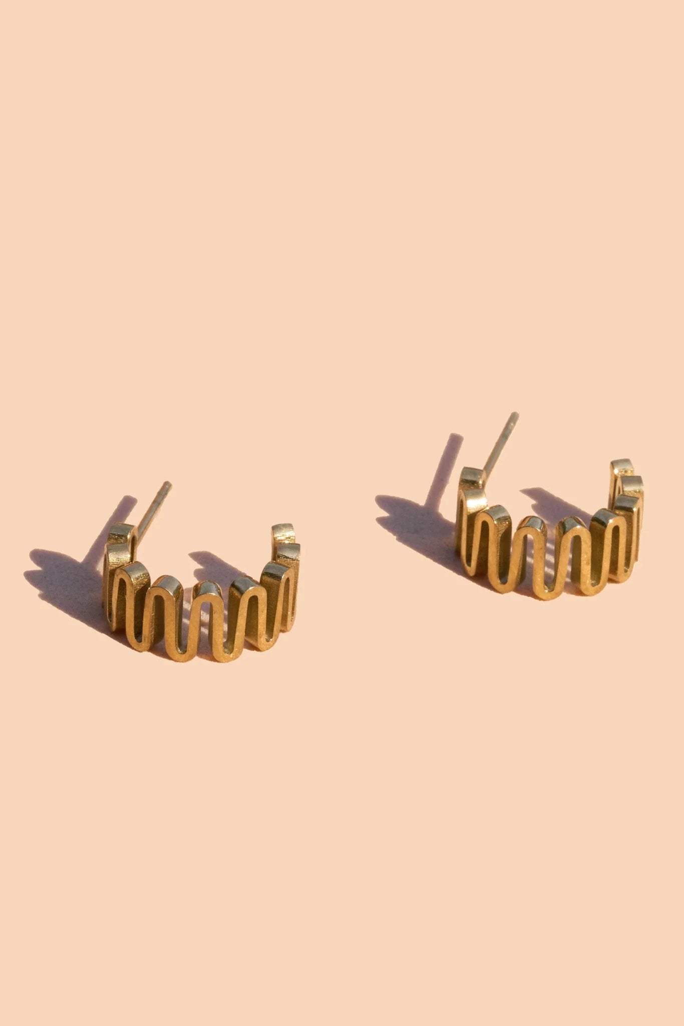 Rose & Lee Co Silo Hoops, 18k Gold Plated Earrings