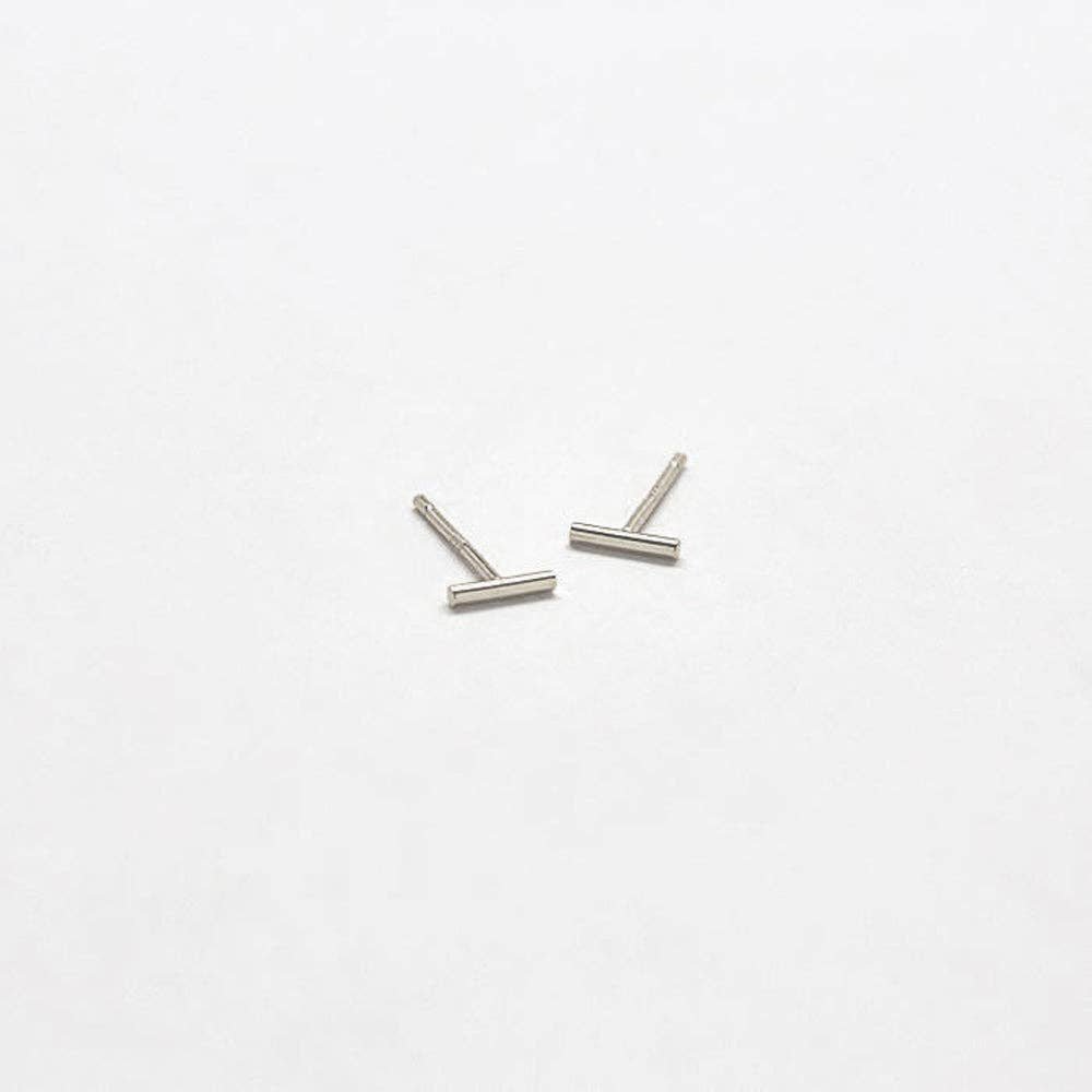 Rose & Lee Co Silver Mini Bar Earrings Earrings