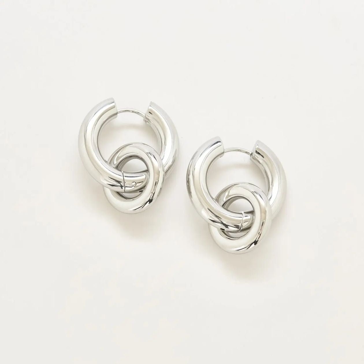 Rose & Lee Co Interlocking Hoop Earrings, Silver Earrings