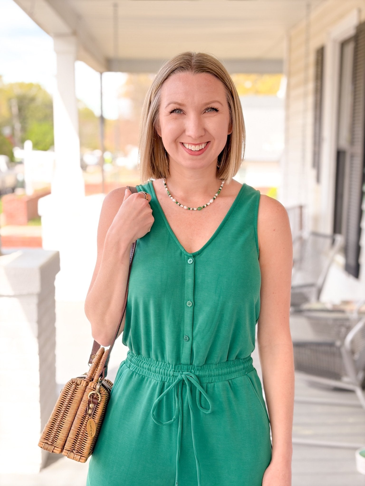 Rose & Lee Co Lisa Jumpsuit, Pine Green Jumpsuit