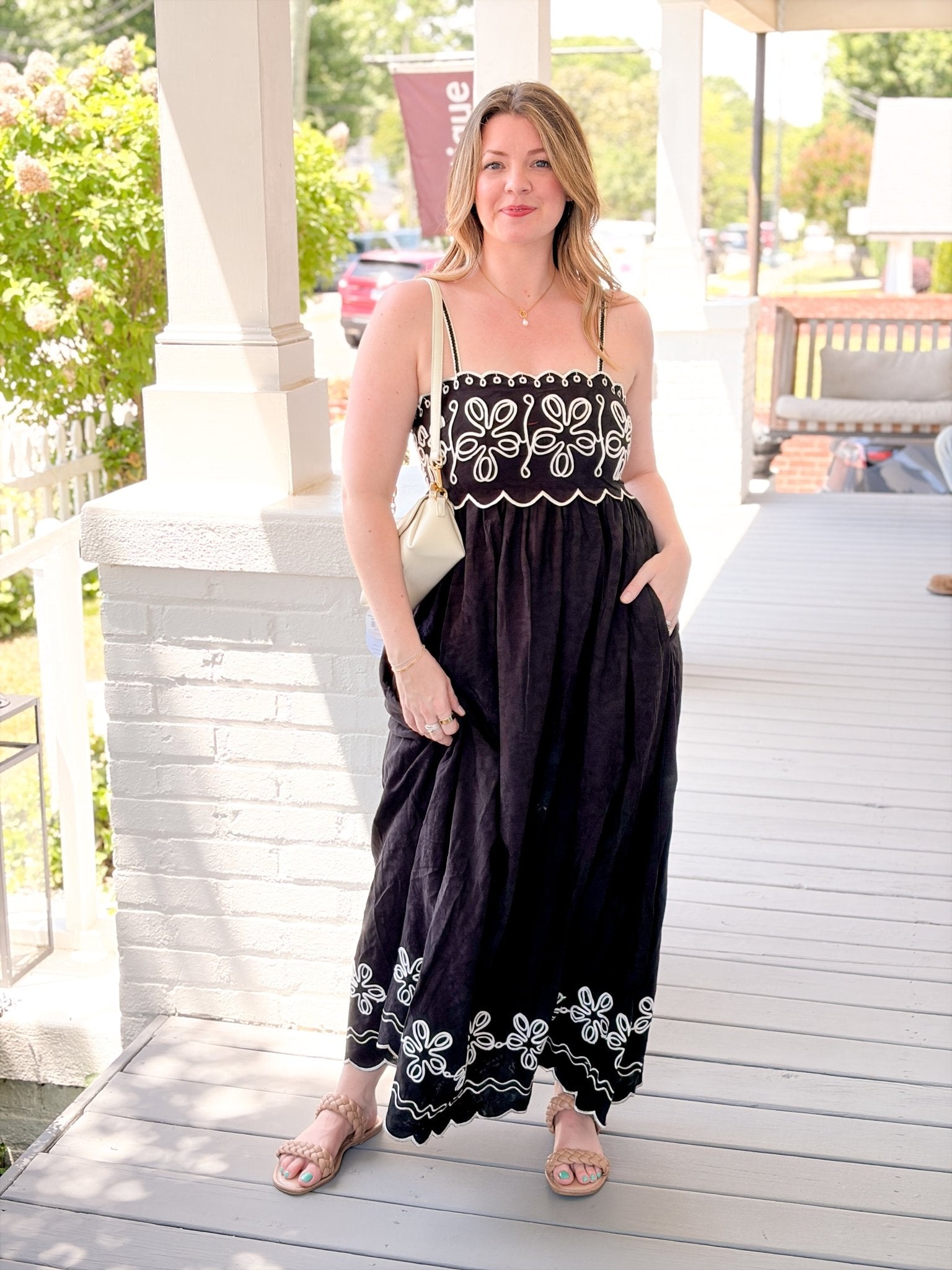 Rose & Lee Co Dakota Dress, Black/Ivory Casual Dresses