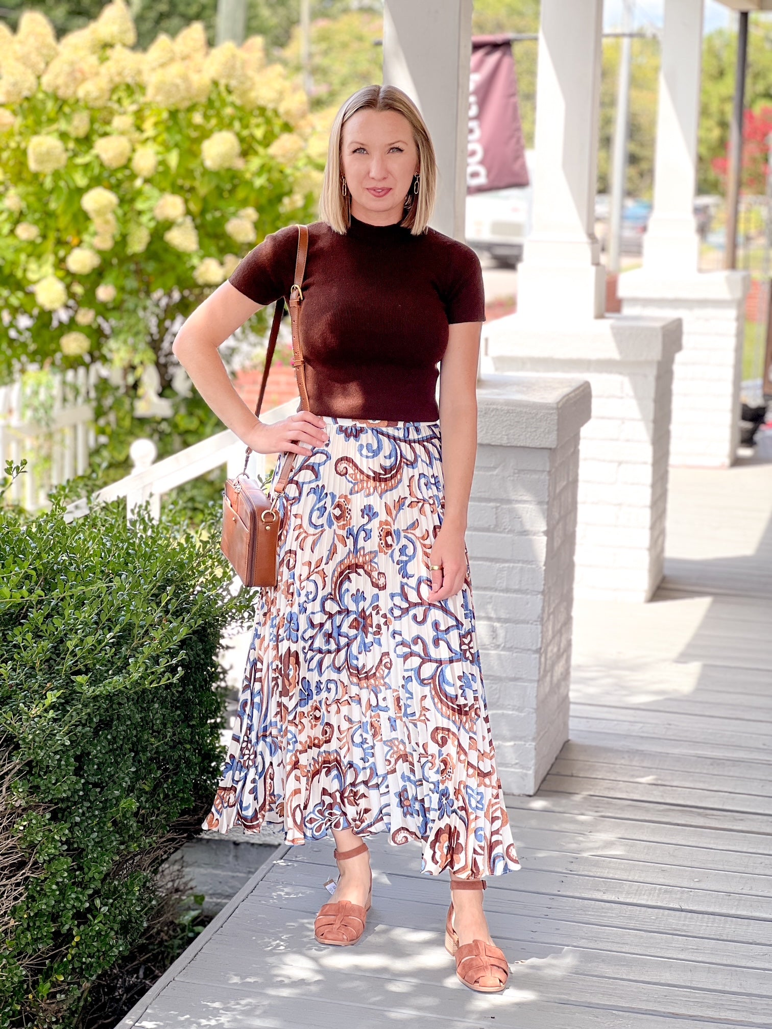Multi Colored Pleated Maxi Skirt